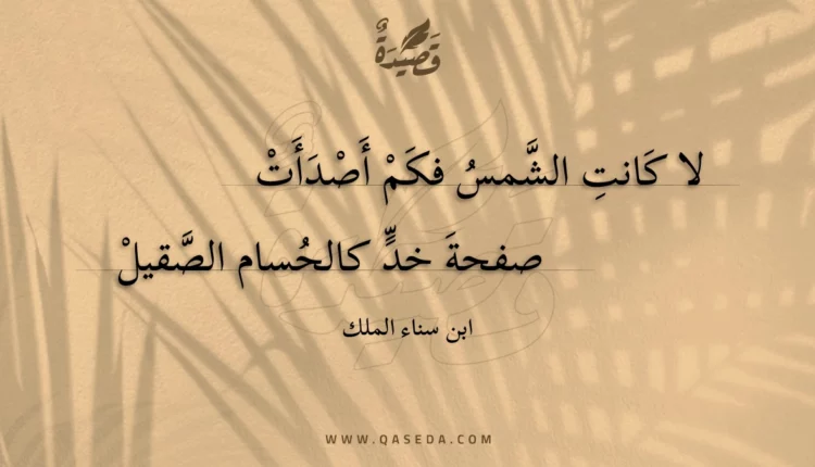قصيدة لا كانت الشمس فكم أصدأت
