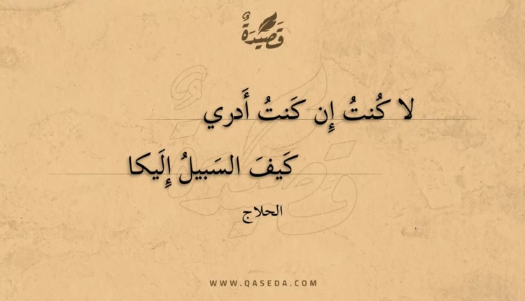 قصيدة لا كنت إن كنت أدري