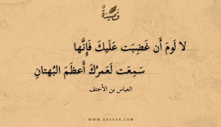 قصيدة لا لوم أن غضبت عليك فإنها