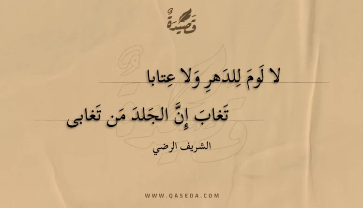 قصيدة لا لوم للدهر ولا عتابا