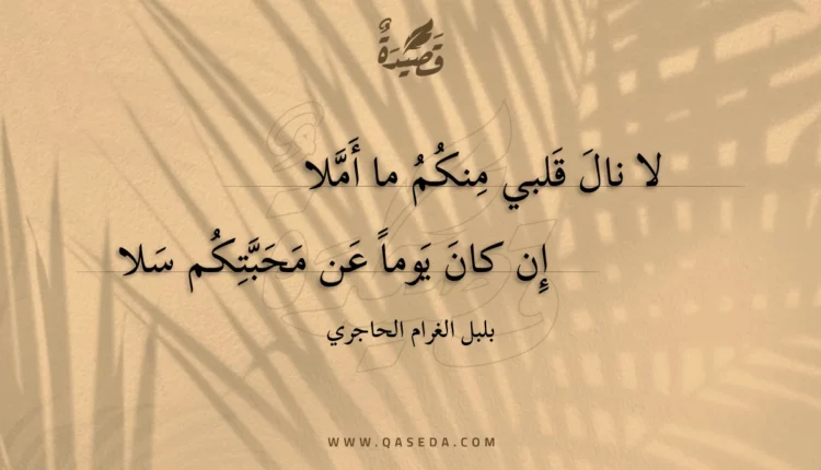 قصيدة لا نال قلبي منكم ما أملا