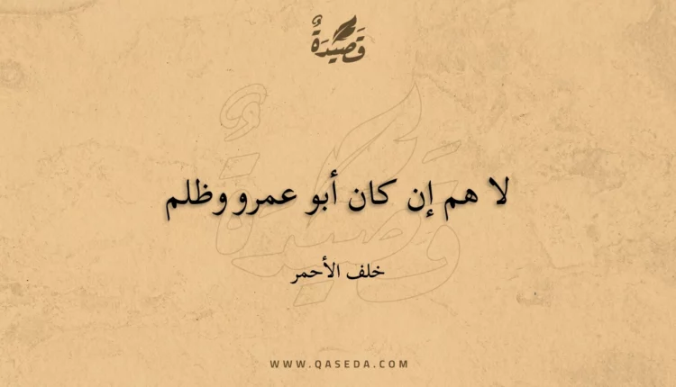 قصيدة لا هم إن كان أبو عمرو وظلم