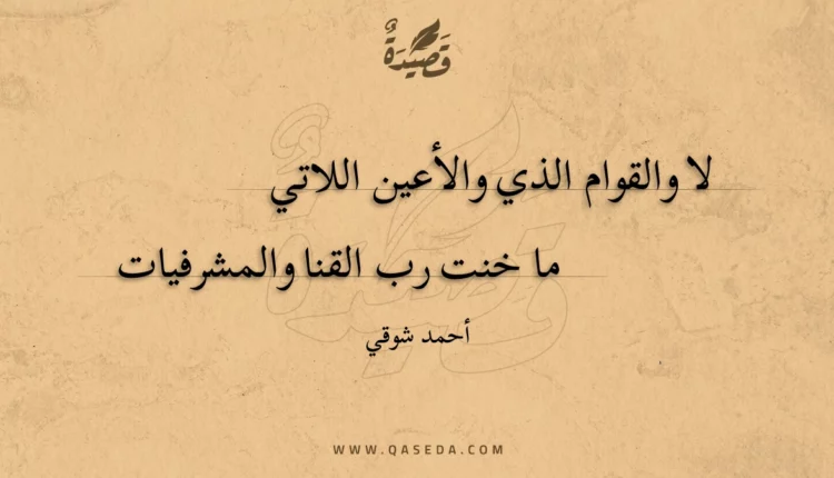 قصيدة لا والقوام الذي والأعين اللاتي
