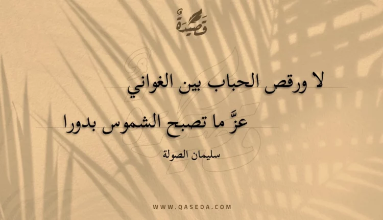 قصيدة لا ورقص الحباب بين الغواني