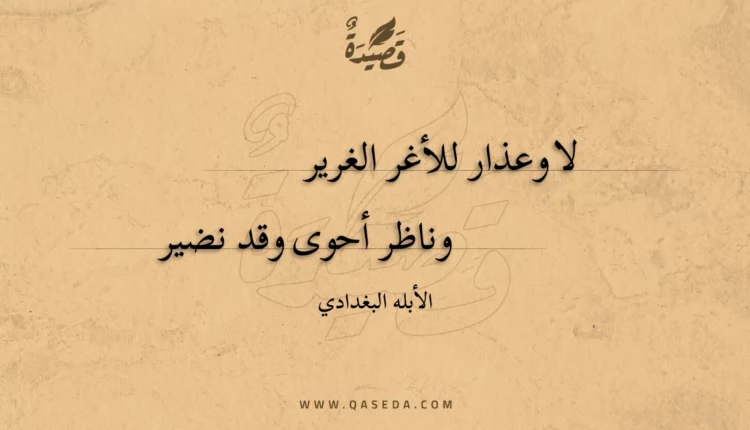 قصيدة لا وعذار للأغر الغرير