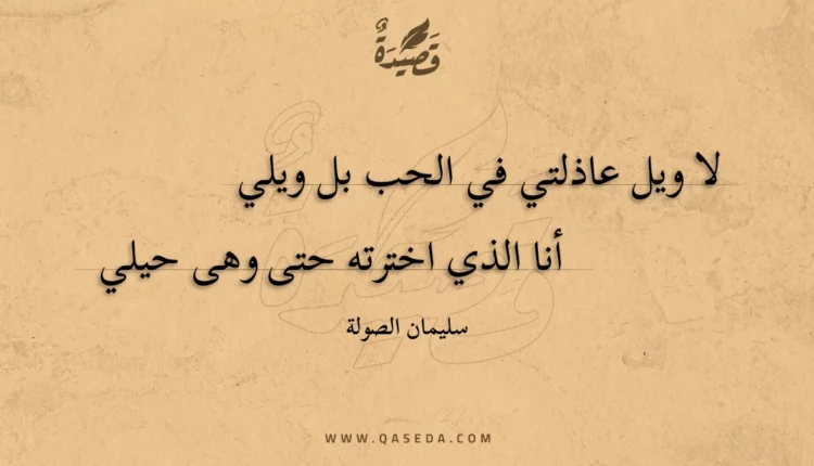 قصيدة لا ويل عاذلتي في الحب بل ويلي