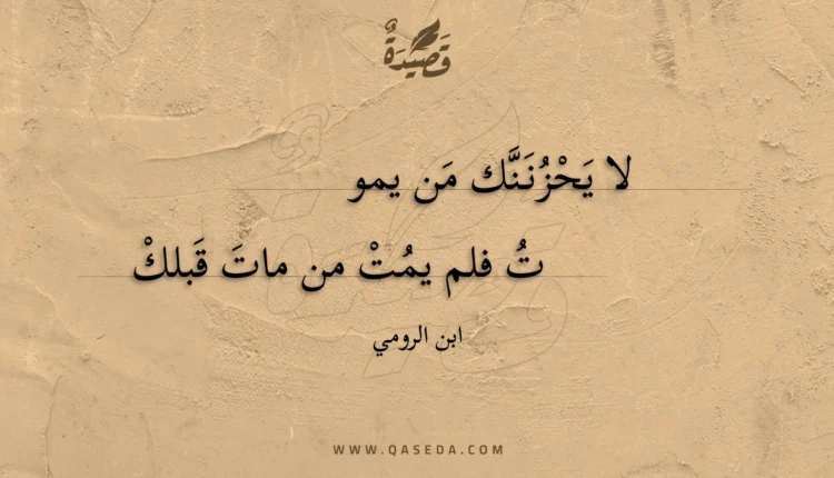 قصيدة لا يحزننك من يموت