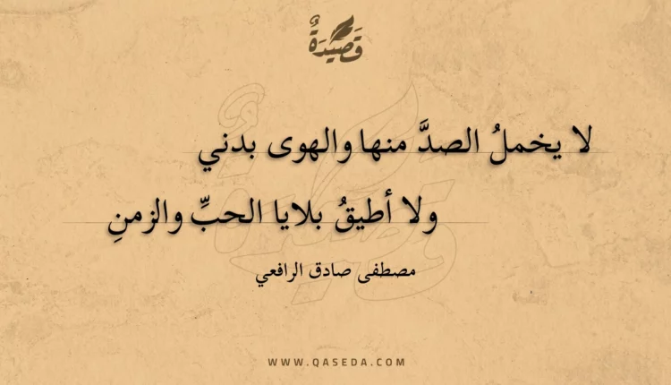 قصيدة لا يخمل الصد منها والهوى بدني