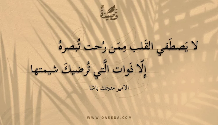 قصيدة لا يصطفي القلب ممن رحت تبصره