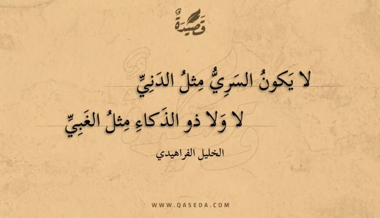 قصيدة لا يكون السري مثل الدني