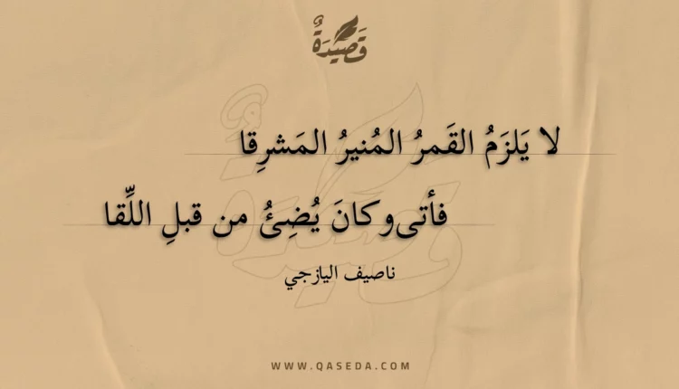 قصيدة لا يلزم القمر المنير المشرقا
