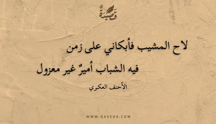 قصيدة لاح المشيب فأبكاني على زمن
