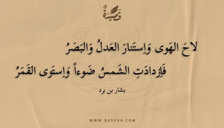 قصيدة لاح الهوى واستنار العدل والبصر