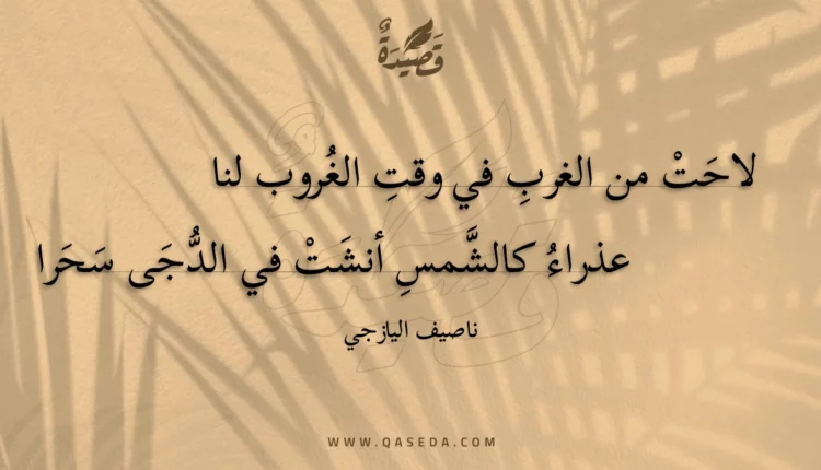 قصيدة لاحت من الغرب في وقت الغروب لنا