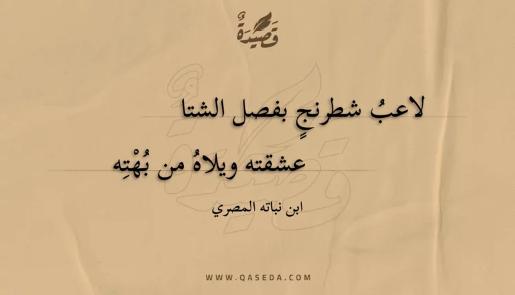 قصيدة لاعب شطرنج بفصل الشتا