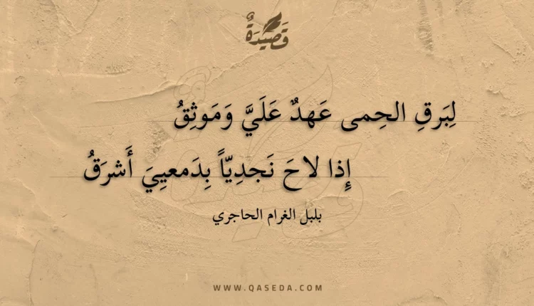 قصيدة لبرق الحمى عهد علي وموثق
