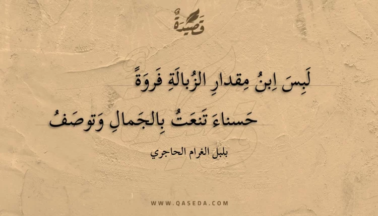 قصيدة لبس ابن مقدار الزبالة فروة
