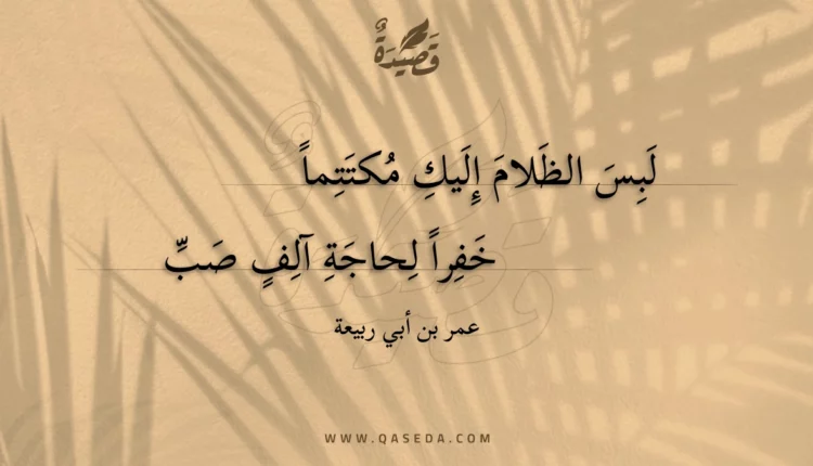 قصيدة لبس الظلام إليك مكتتما