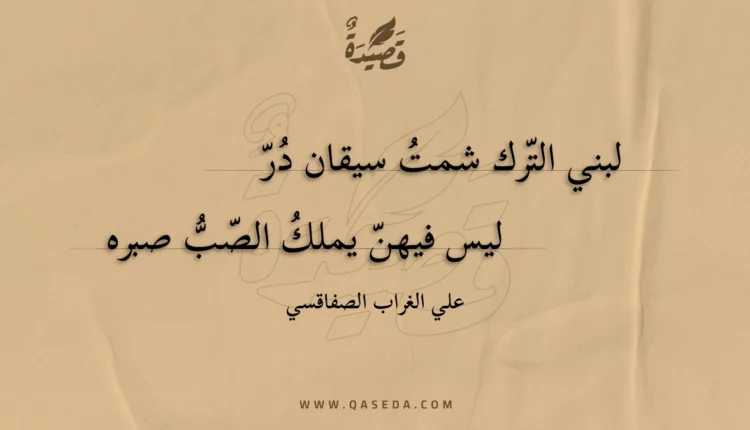 قصيدة لبني الترك شمت سيقان در