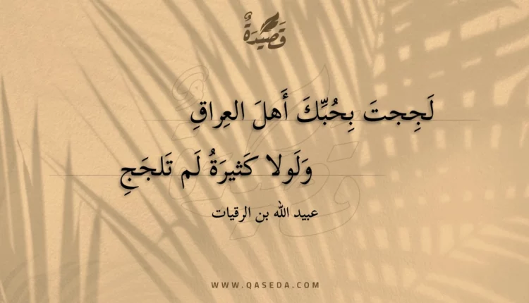 قصيدة لججت بحبك أهل العراق