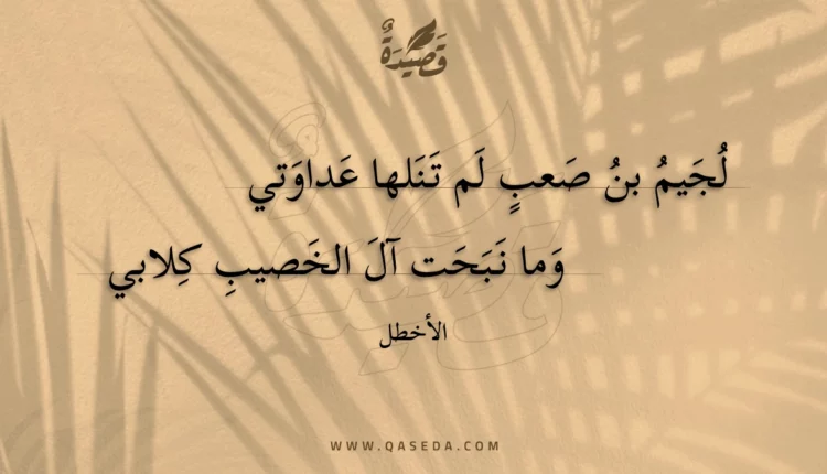 قصيدة لجيم بن صعب لم تنلها عداوتي
