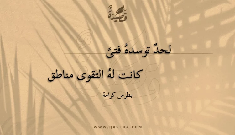 قصيدة لحد توسده فتى