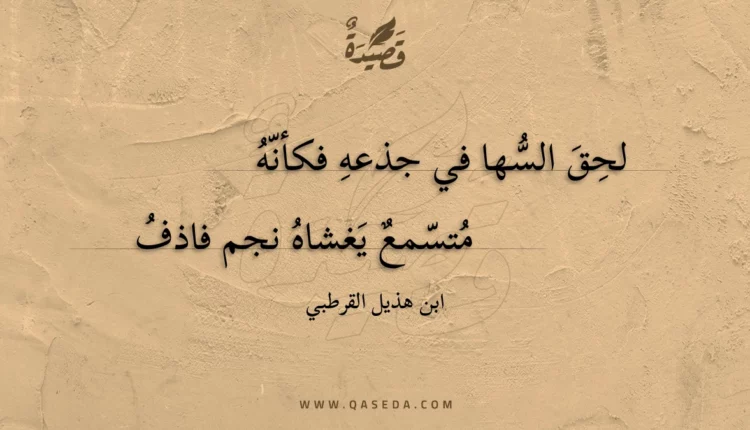 قصيدة لحق السها في جذعه فكأنه