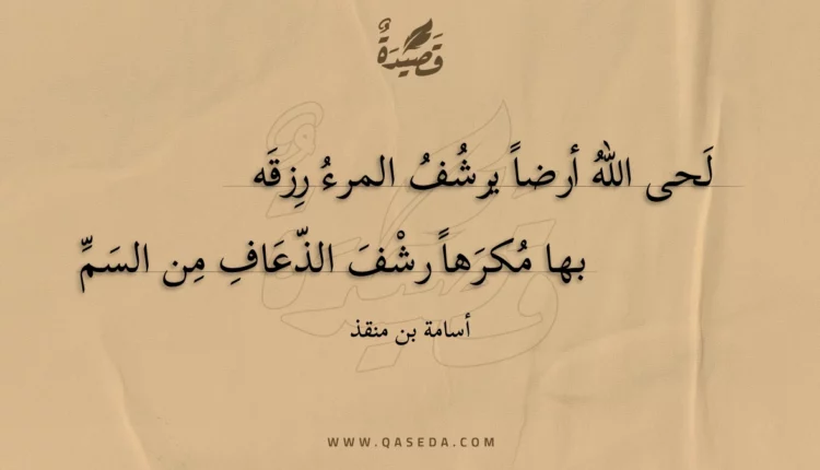قصيدة لحى الله أرضا يرشف المرء رزقه