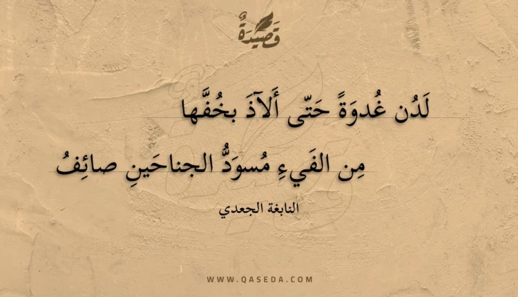 قصيدة لدن غدوة حتى ألآذ بخفها