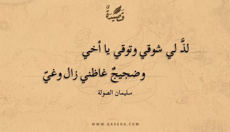 قصيدة لذ لي شوقي وتوقي يا أخي
