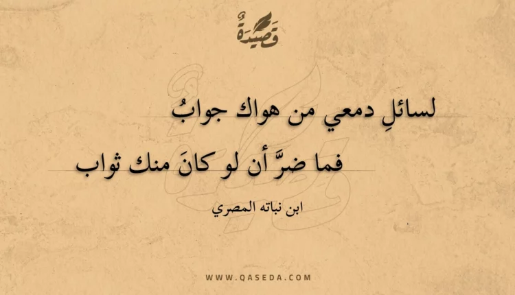 قصيدة لسائل دمعي من هواك جواب