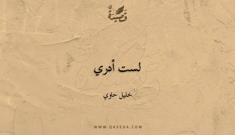 قصيدة لست أدري