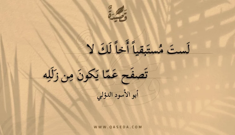 قصيدة لست مستبقيا أخا لك لا