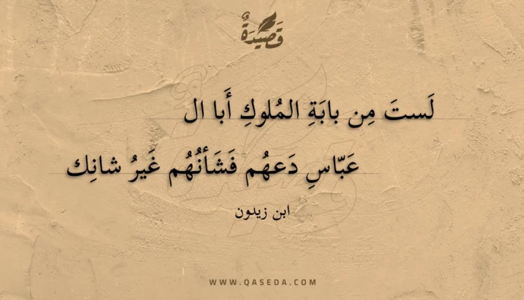 قصيدة لست من بابة الملوك أبا ال