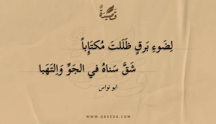 قصيدة لضوء برق ظللت مكتإبا