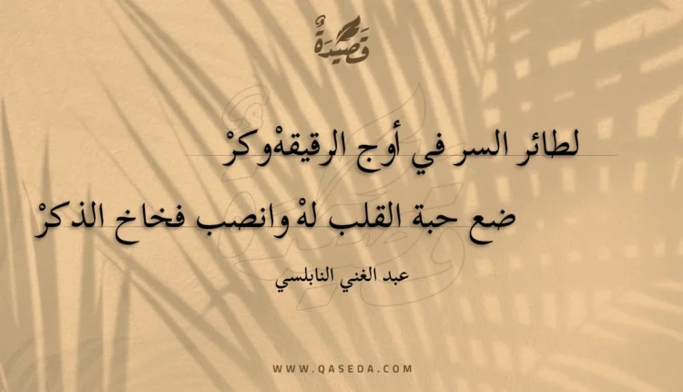 قصيدة لطائر السر في أوج الرقيقه وكر