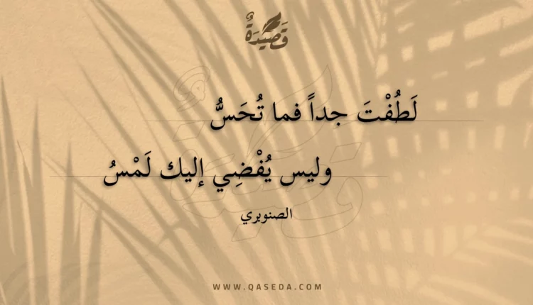 قصيدة لطفت جدا فما تحس
