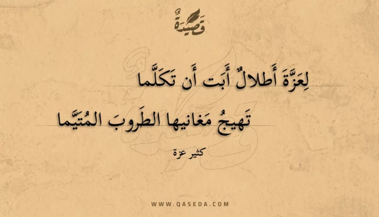 قصيدة لعزة أطلال أبت أن تكلما
