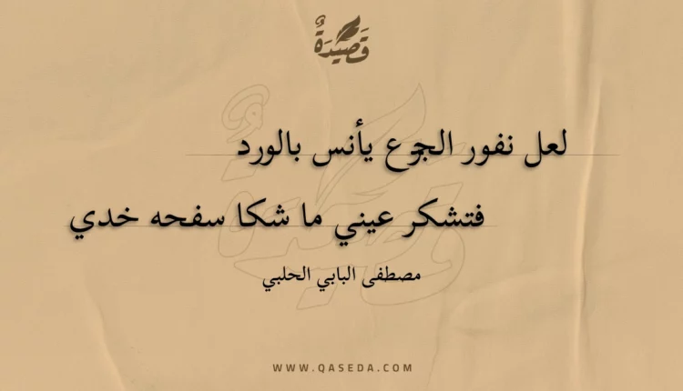 قصيدة لعل نفور الجزع يأنس بالورد