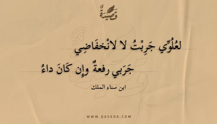قصيدة لعلوي جربت لا لانخفاضي