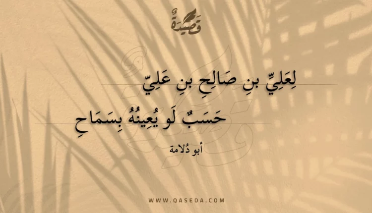 قصيدة لعلي بن صالح بن علي
