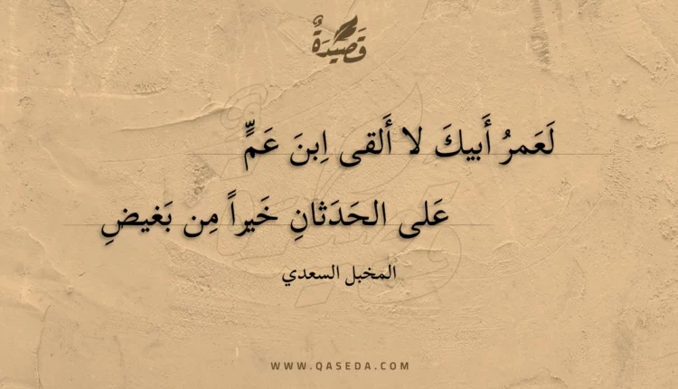 قصيدة لعمر أبيك لا ألقى ابن عم