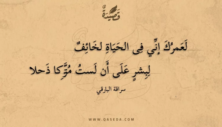 قصيدة لعمرك إني فى الحياة لخائف