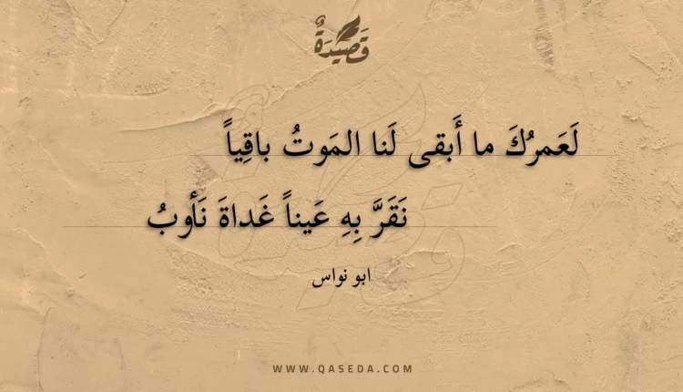 قصيدة لعمرك ما أبقى لنا الموت باقيا