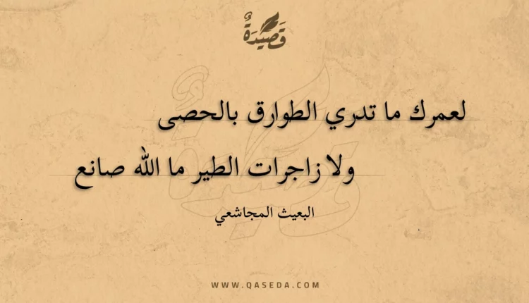 قصيدة لعمرك ما تدري الطوارق بالحصى