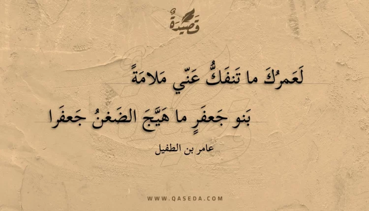 قصيدة لعمرك ما تنفك عني ملامة