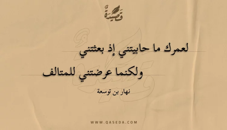 قصيدة لعمرك ما حابيتني إذ بعثتني