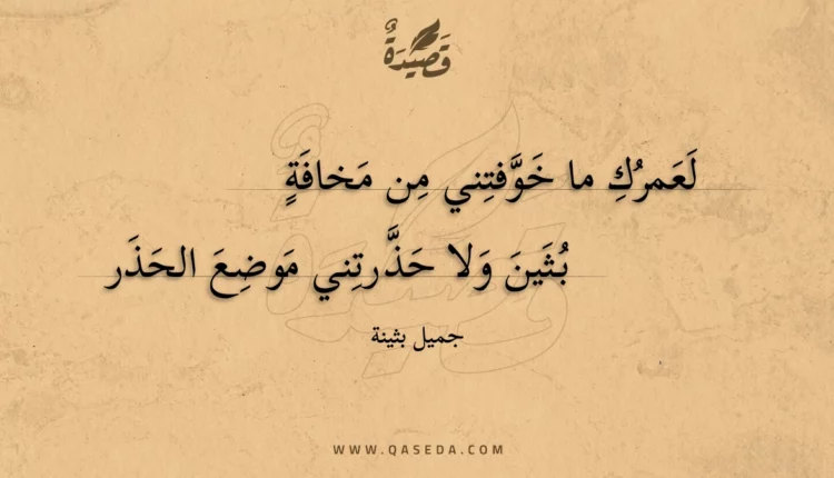 قصيدة لعمرك ما خوفتني من مخافة
