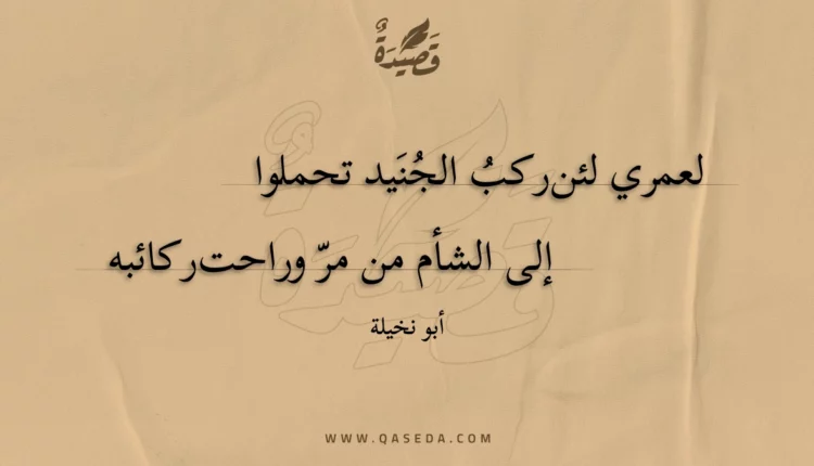قصيدة لعمري لئن ركب الجنيد تحملوا