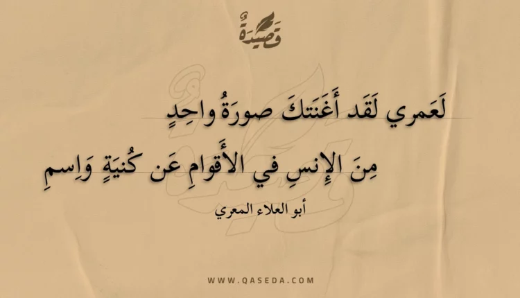 قصيدة لعمري لقد أغنتك صورة واحد